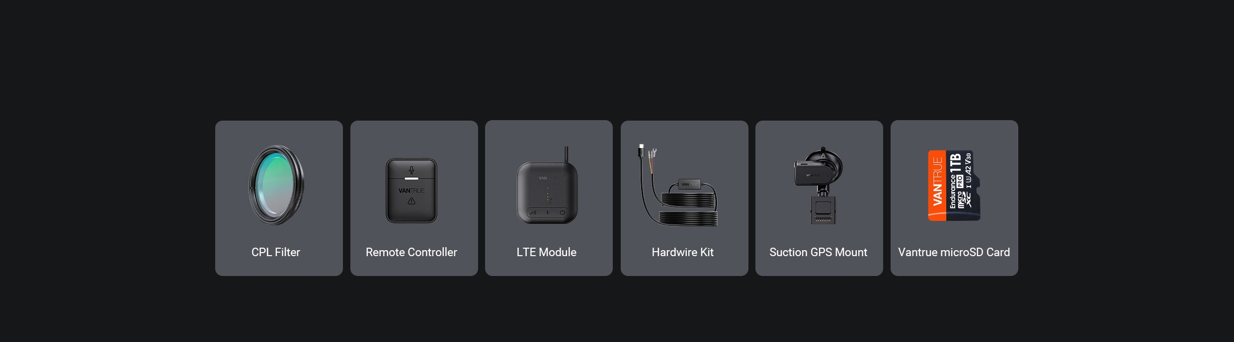 Volitelné příslušenství pro Vantrue N4 Pro S